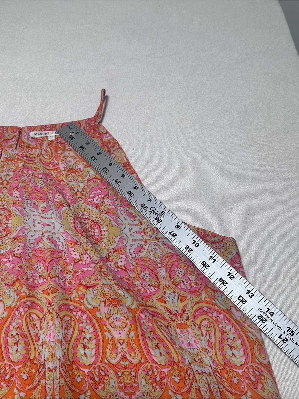 Violet & Claire Orange and Pink Paisley Halter Cami - Picture 3 of 11
